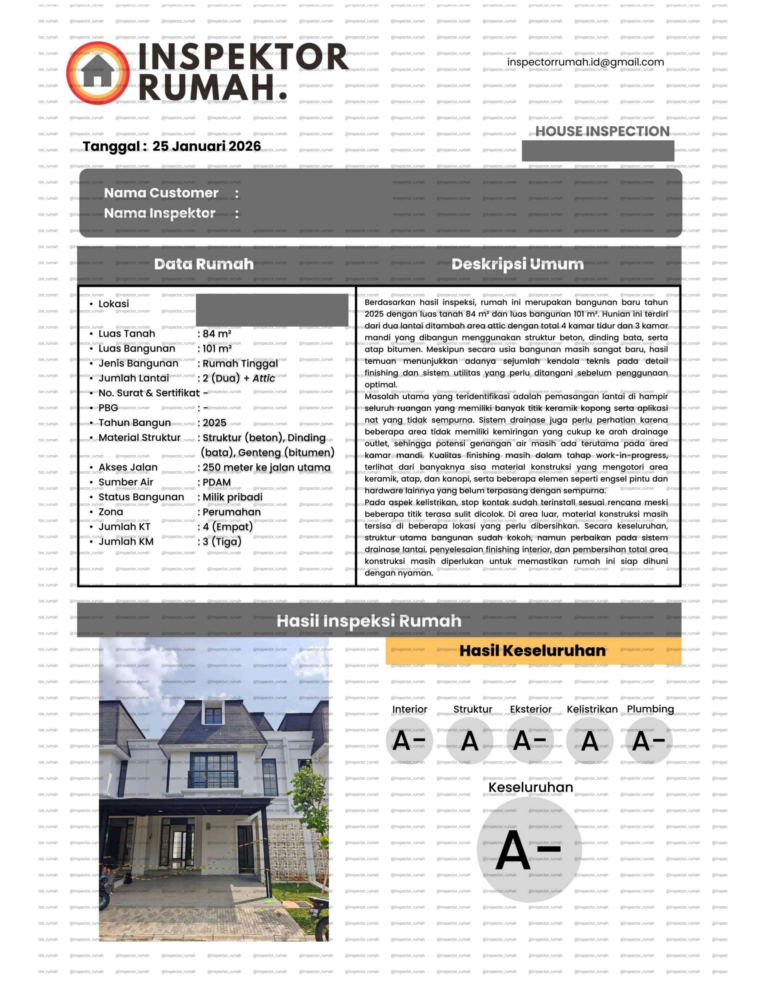 Preview laporan inspeksi halaman 1